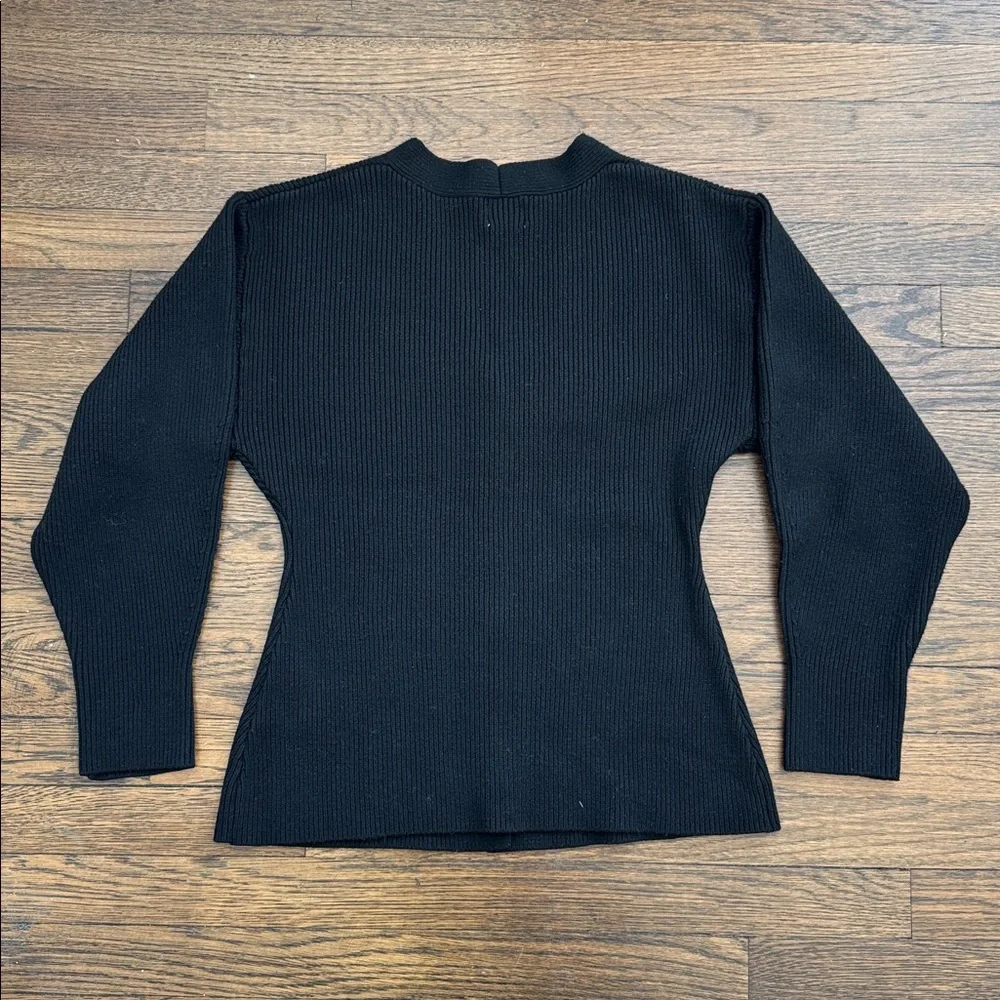 H&M Black Ribbed V-Neck Cardigan - Picture 3 of 5